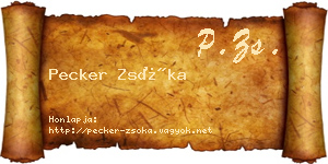Pecker Zsóka névjegykártya